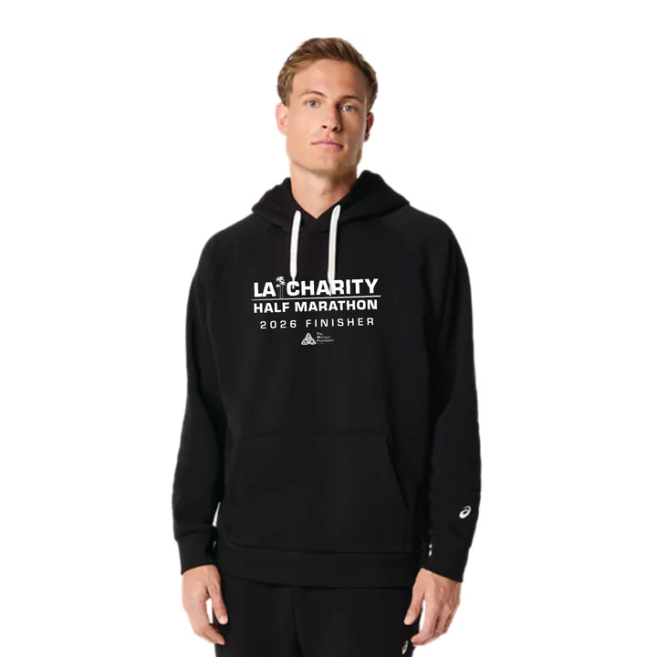 ASICS Los Angeles Marathon 2026 FINISHER - Sudadera con capucha unisex de forro polar, color negro (2031F470) (LA26-31)