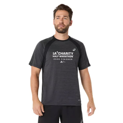 ASICS Los Angeles Marathon 2026 FINISHER - Camiseta ASICS de manga corta de carretera para hombre, color negro (2011D453) (LA26-29)