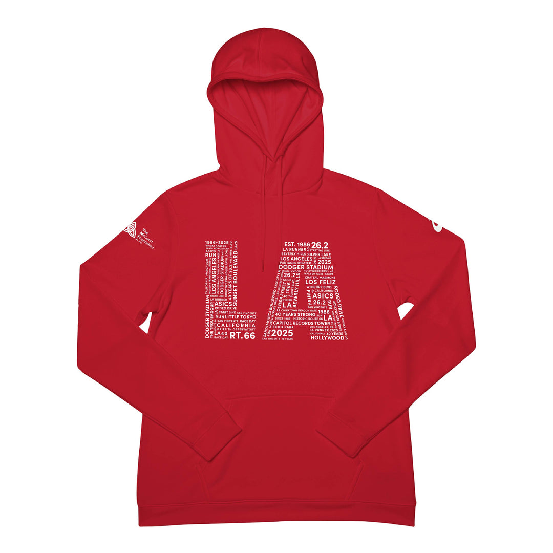 LA Marathon - ASICS Men's French Terry Pullover Hoodie Red (2031A617-024) (LA11/LA35S)