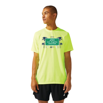 2026 ASICS Los Angeles Marathon - ASICS Men's Ready Set Short Sleeve Tee Safety Yellow (2011b458) (LA26-18)