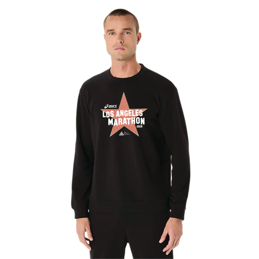 2026 ASICS Los Angeles Marathon - ASICS Sweat Crew Neck Top Performance Black (2031E908) (LA26-20)