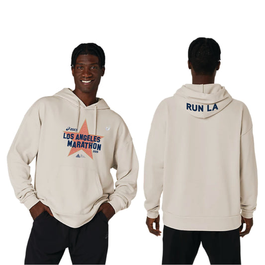 2026 ASICS Los Angeles Marathon - LIMITED EDITION - ASICS Unisex Sweat Relax Pull Over Hoodie Oatmeal (2031E699) (LA26-21, LA26-19)