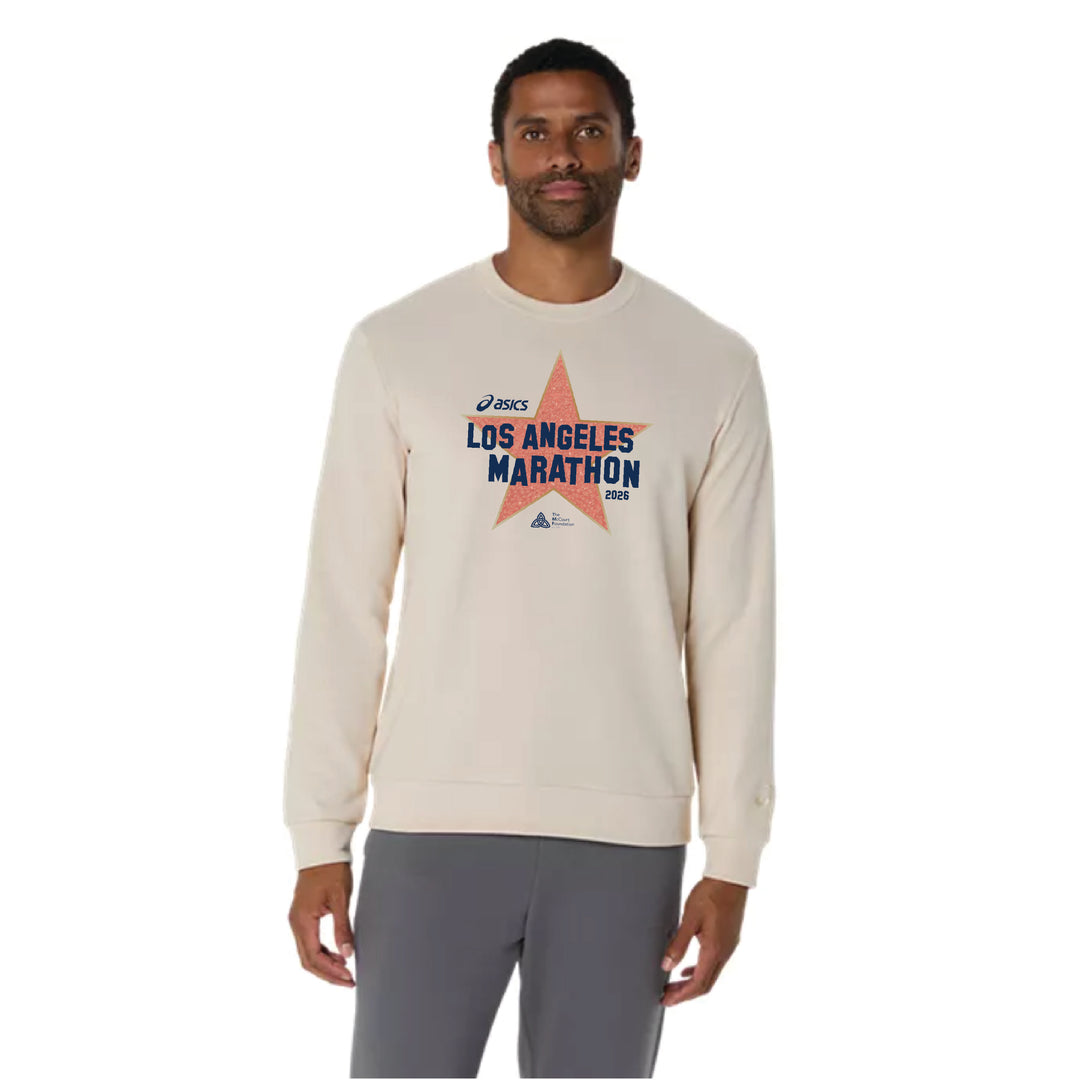 2026 ASICS Official Los Angeles Marathon - ASICS Sweat Crew Neck Top Oatmeal (2031E908) (LA26-21)