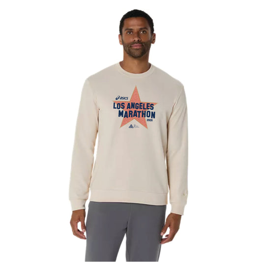 2026 ASICS Official Los Angeles Marathon - ASICS Sweat Crew Neck Top Oatmeal (2031E908) (LA26-21)