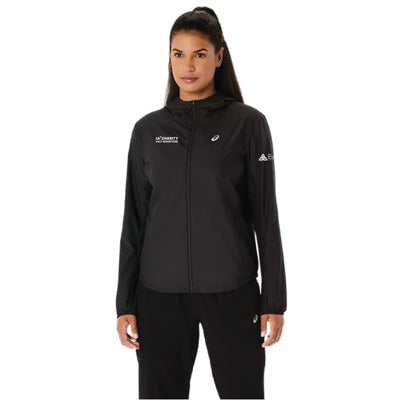 Media Maratón Benéfica de Los Ángeles 2026 - Chaqueta ASICS Silver para mujer, color negro (2012D148) (LA26-22)