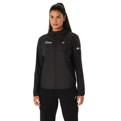 Maratón de Los Ángeles ASICS 2026 - Chaqueta ASICS Silver para mujer, color negro (2012D148) (LA26-08)