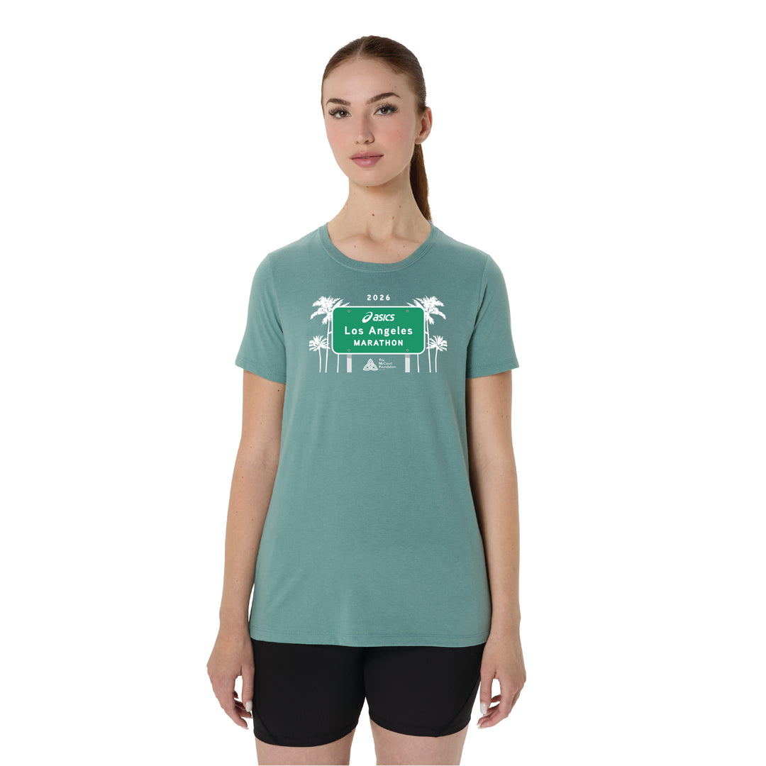 2026 ASICS Los Angeles Marathon - ASICS Women's Short Sleeve Tee Celadon (2012D014) (LA26-17)