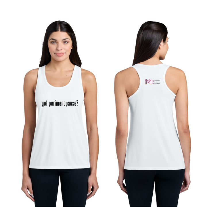 MPowered Menopause- Women's Performance Singlet- White (LPC380TT)
