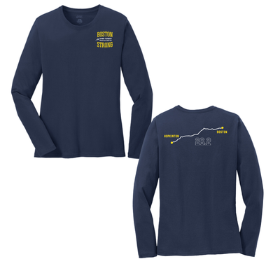 Jessica Dineen, recaudación de fondos para la Maratón de Boston - Camiseta de algodón Core de manga larga para mujer (LPC54LS)