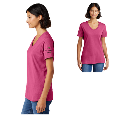 Redbrook Community - Camiseta de algodón con cuello en V para mujer (LPC54V)