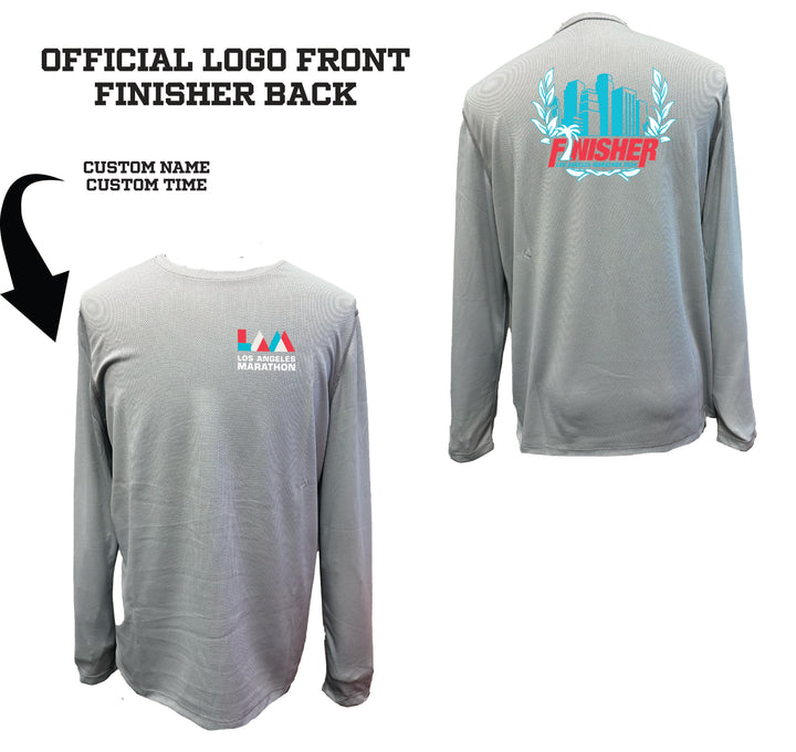 Los Angeles Marathon 2024 Official Finisher Unisex Grey Long Sleeve