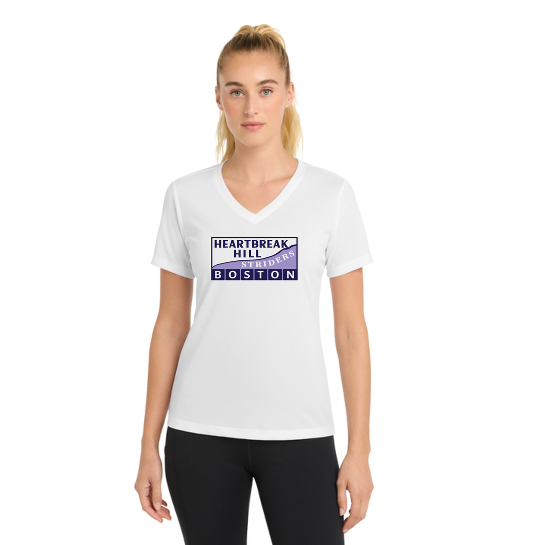 Heartbreak Hill Striders- Women's PosiCharge® RacerMesh® V-Neck Tee (LST340)