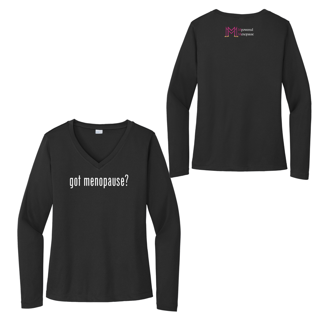 MPowered Menopause - Women's Long Sleeve Performance V-Neck T-Shirt (LST353LS)