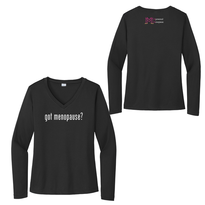MPowered Menopause - Women's Long Sleeve Performance V-Neck T-Shirt (LST353LS)