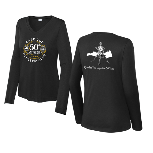 Cape Cod Athletic Club - Edición 50.º Aniversario del CCAC - Camiseta Competitor™ de manga larga con cuello en V para mujer (LST353LS)