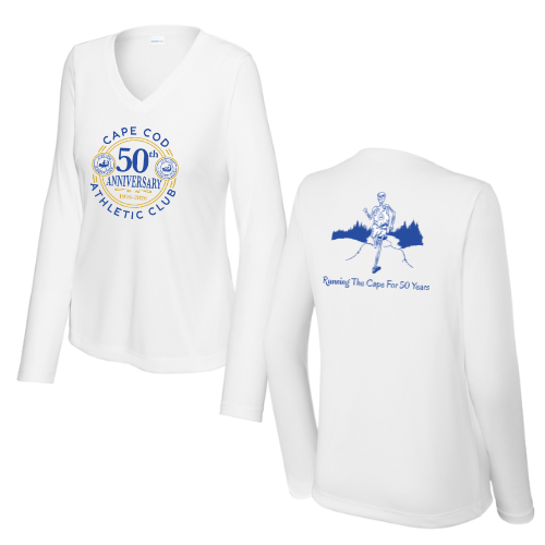 Cape Cod Athletic Club - Edición 50.º Aniversario del CCAC - Camiseta Competitor™ de manga larga con cuello en V para mujer (LST353LS)