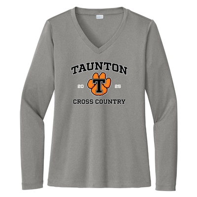 Taunton Cross Country - Camiseta deportiva de manga larga con cuello en V para mujer (LST353LS)