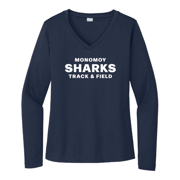 Monomoy Track and Field - Women's Long Sleeve Performance V-Neck T-Shirt (LST353LS)