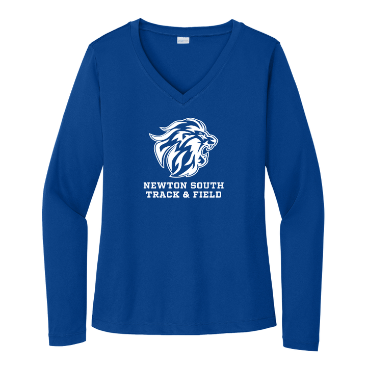 Newton South Track and Field - Women's Long Sleeve Performance V-Neck Tee (LST353LS)