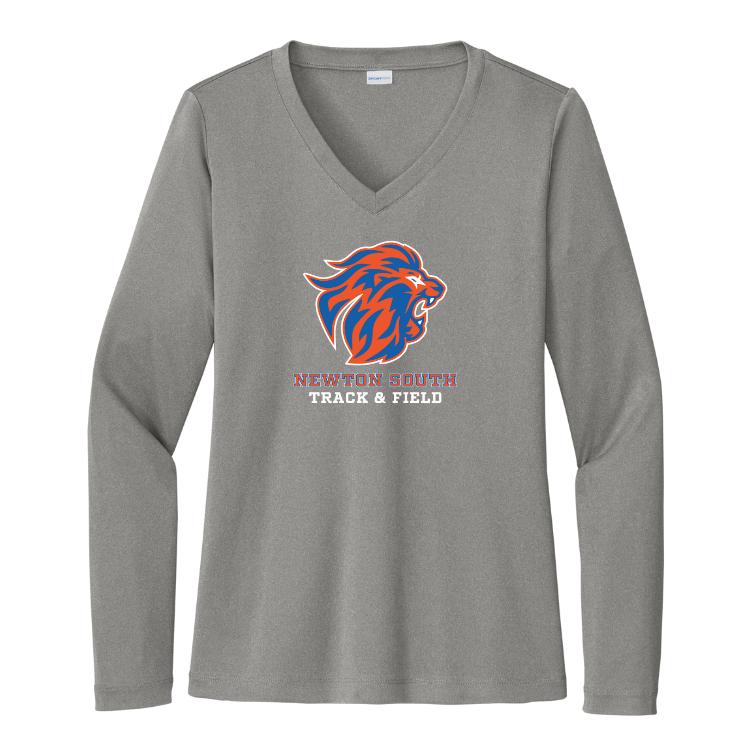 Newton South Track and Field - Women's Long Sleeve Performance V-Neck Tee (LST353LS)