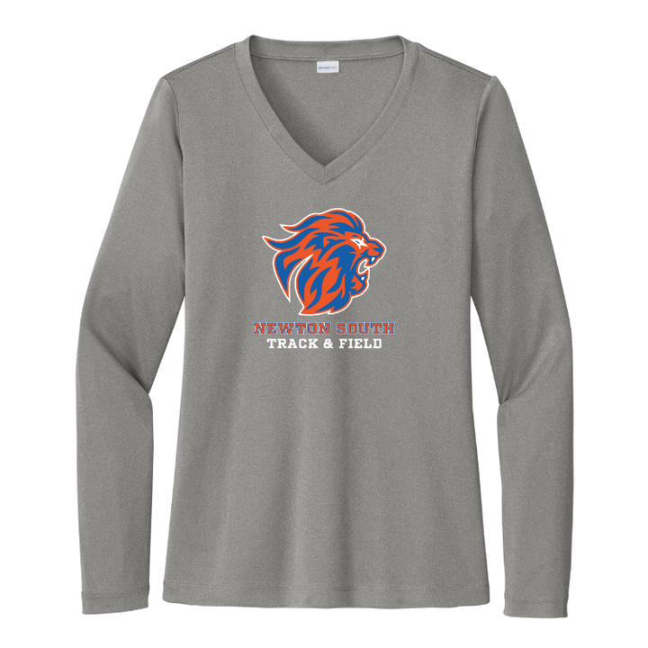 Newton South Track and Field - Women's Long Sleeve Performance V-Neck Tee (LST353LS)