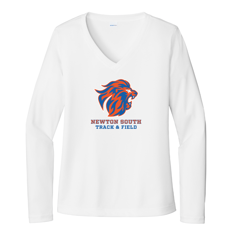 Newton South Track and Field - Women's Long Sleeve Performance V-Neck Tee (LST353LS)