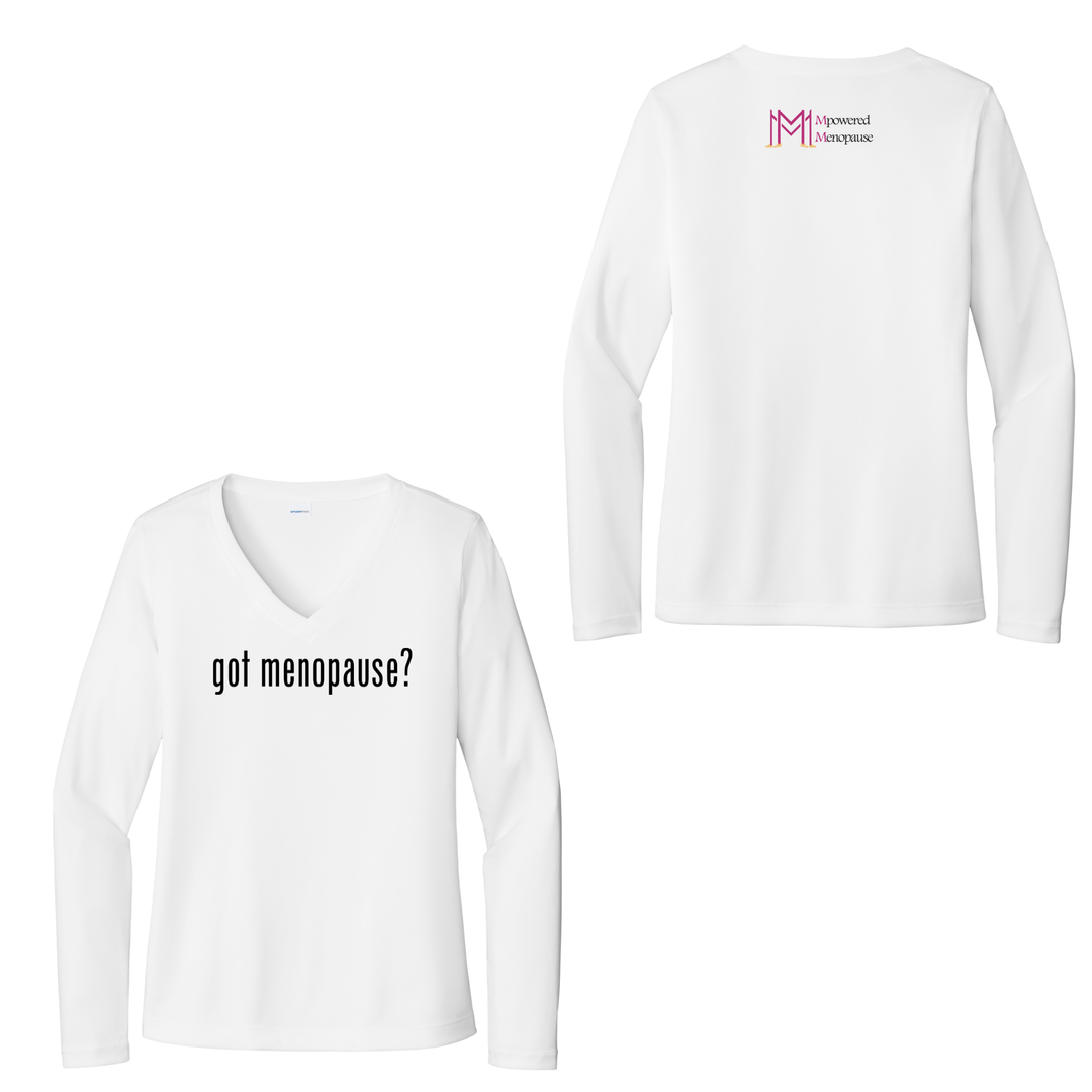 MPowered Menopause - Women's Long Sleeve Performance V-Neck T-Shirt (LST353LS)