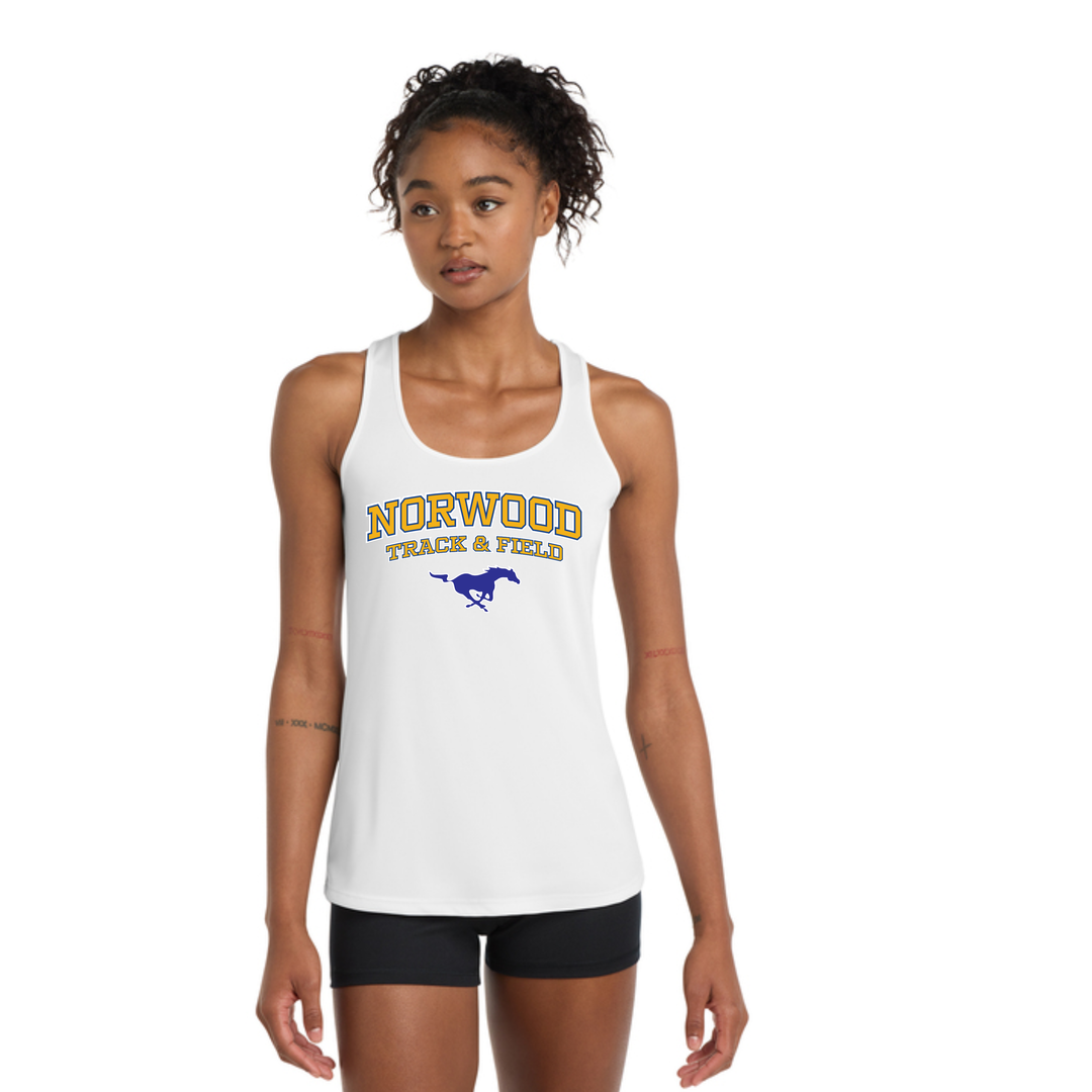 Norwood Tack & Field - Camiseta de tirantes deportiva con espalda deportiva para mujer (LST356)