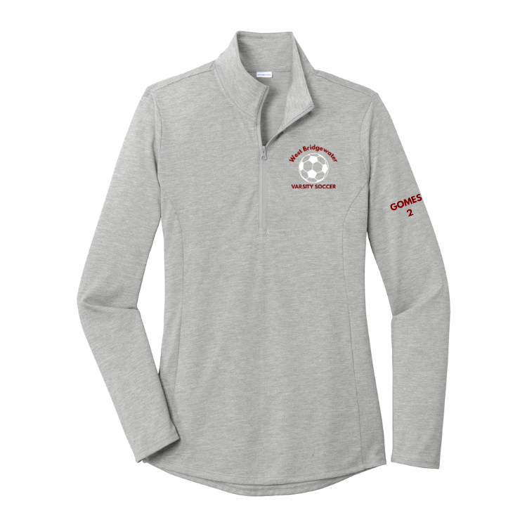 West Bridgewater Girls Soccer - Sport-Tek Women's Tri-Blend Wicking 1/4-Zip Pullover (LST407)