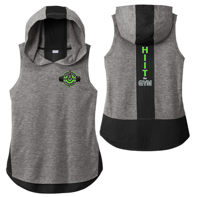 HIIT The Gym - Sudadera con capucha y tirantes absorbentes PosiCharge® Tri-Blend para mujer de Sport-Tek® (LST410)