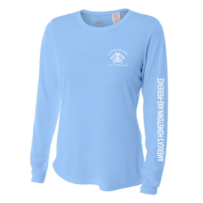 Camiseta de manga larga para mujer, con tecnología refrescante y de alto rendimiento, para lanzamiento de hachas en Long House (A4NW3002)