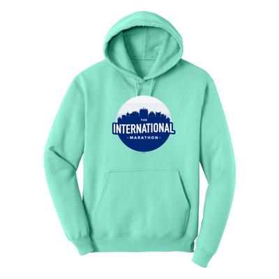 Maratón Internacional - Sudadera unisex con capucha de polar "Live In" 