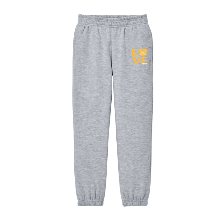 Warrior Field Hockey - Youth Unisex Fleece Sweatpants - Light Heather Grey (DT6112Y)