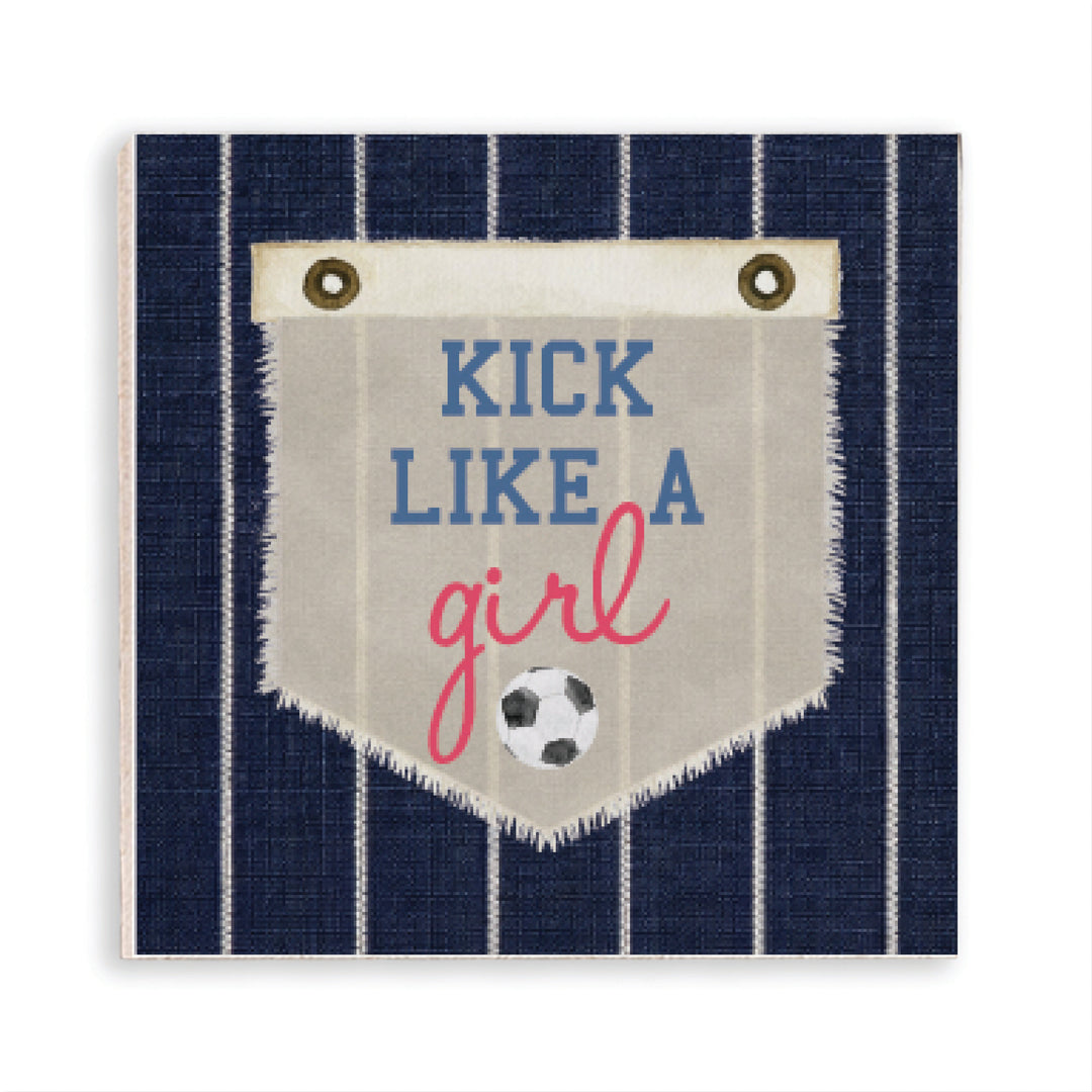Kick Like A Girl Soccer Magnet