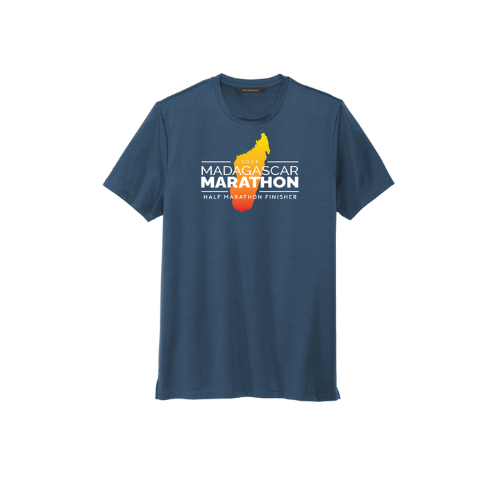 Madagascar Marathon FINISHER - Stretch Jersey Crew T-Shirt (MM1016) (Insignia Blue)