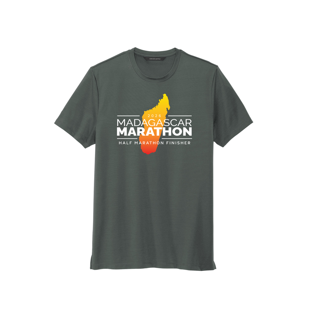 Madagascar Marathon FINISHER - Stretch Jersey Crew T-Shirt (MM1016) (Anchor Grey)