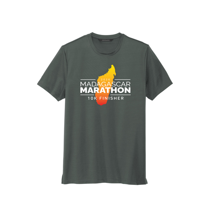 Madagascar Marathon FINISHER - Stretch Jersey Crew T-Shirt (MM1016) (Anchor Grey)