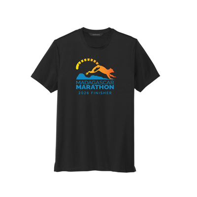 Madagascar Marathon FINISHER - Stretch Jersey Crew T-Shirt (MM1016) (Deep Black)