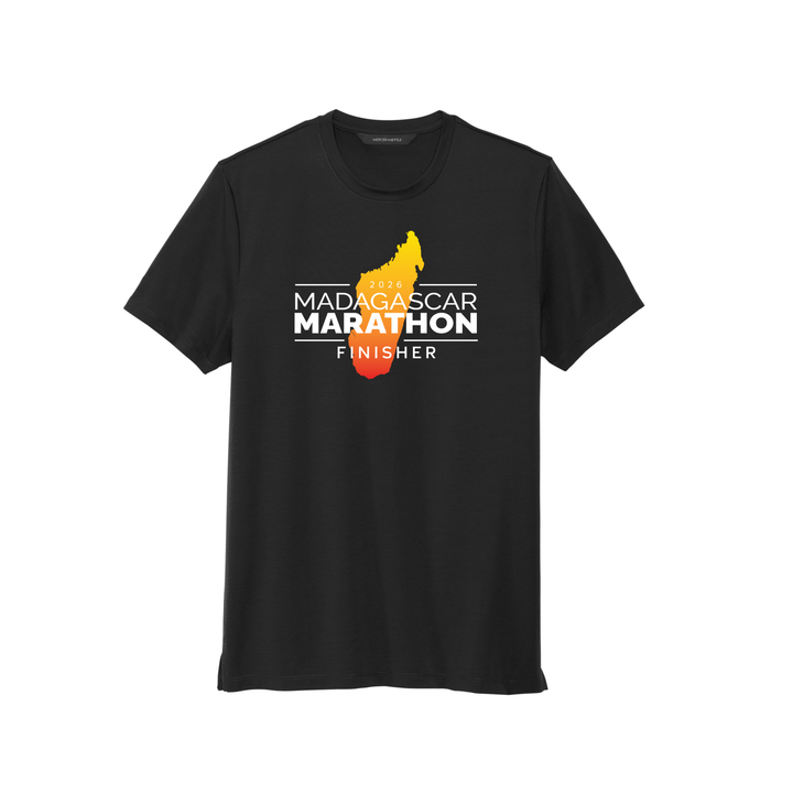 Madagascar Marathon FINISHER - Stretch Jersey Crew T-Shirt (MM1016) (Deep Black)