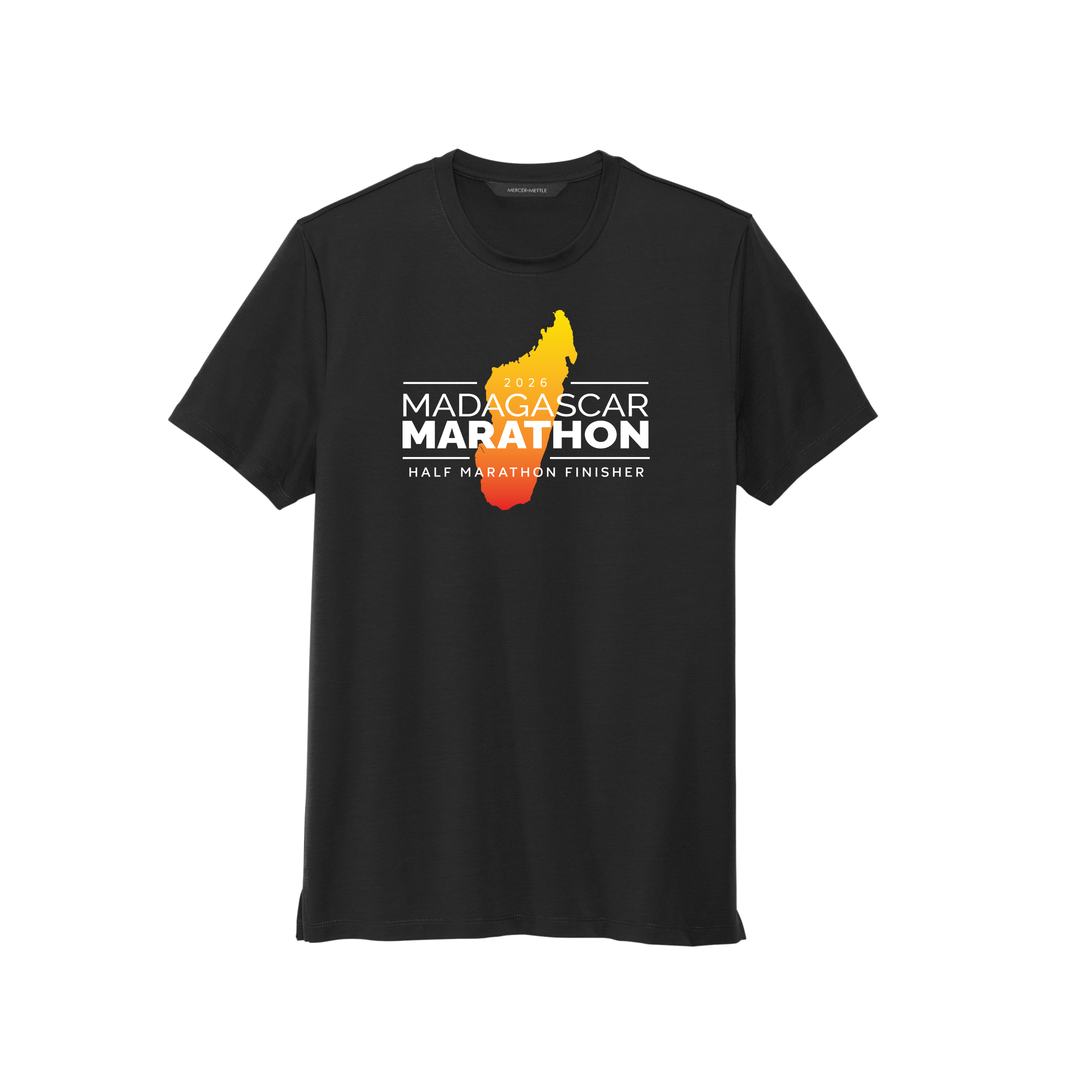 Madagascar Marathon FINISHER - Stretch Jersey Crew T-Shirt (MM1016) (Deep Black)