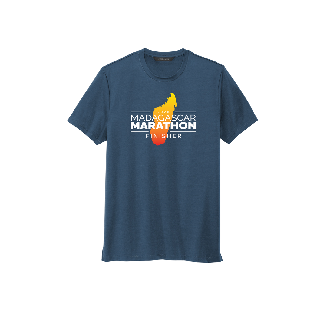 Madagascar Marathon FINISHER - Stretch Jersey Crew T-Shirt (MM1016) (Insignia Blue)