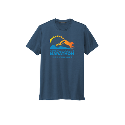 Madagascar Marathon FINISHER - Stretch Jersey Crew T-Shirt (MM1016) (Insignia Blue)