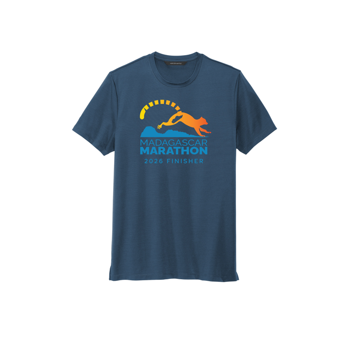 Madagascar Marathon FINISHER - Stretch Jersey Crew T-Shirt (MM1016) (Insignia Blue)