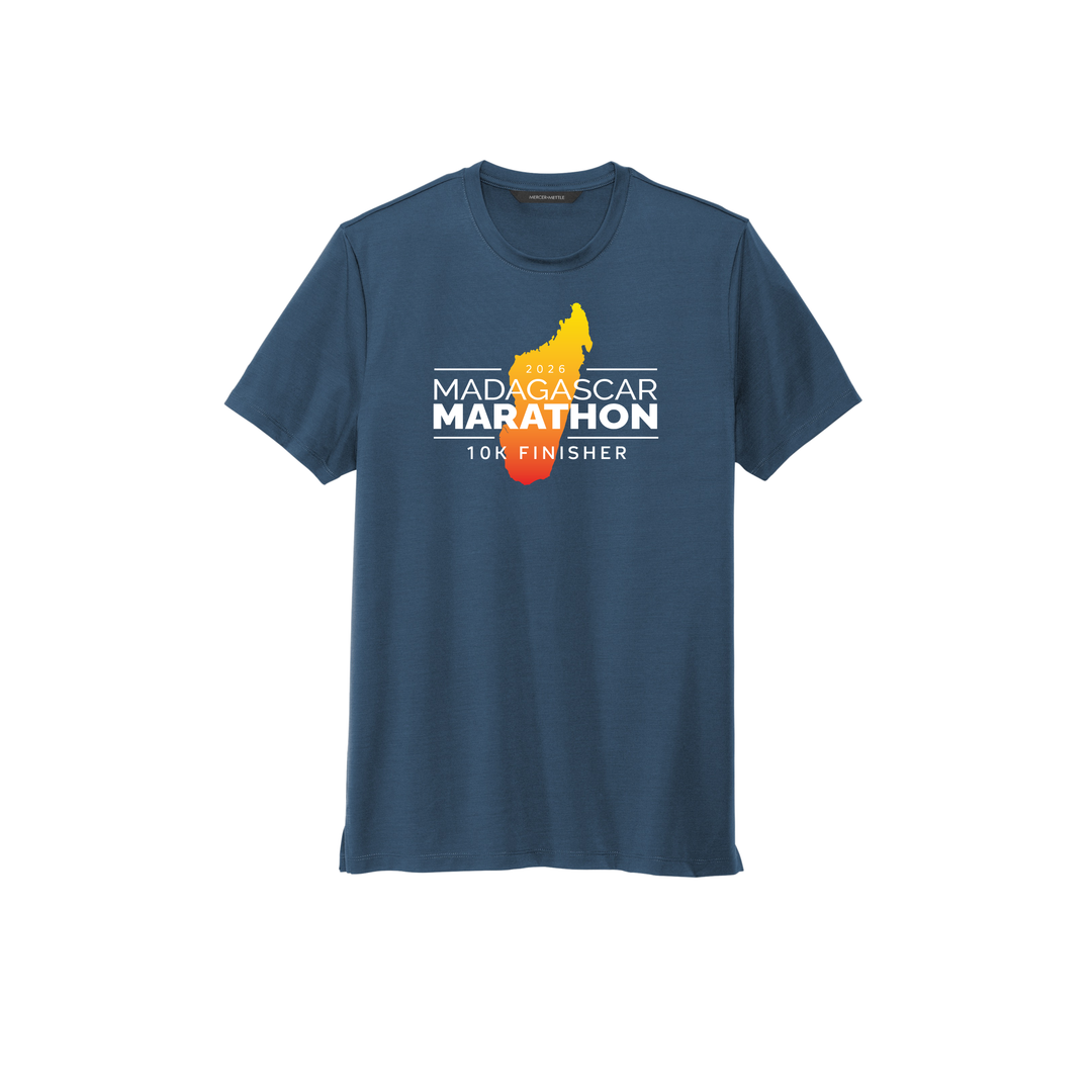 Madagascar Marathon FINISHER - Stretch Jersey Crew T-Shirt (MM1016) (Insignia Blue)