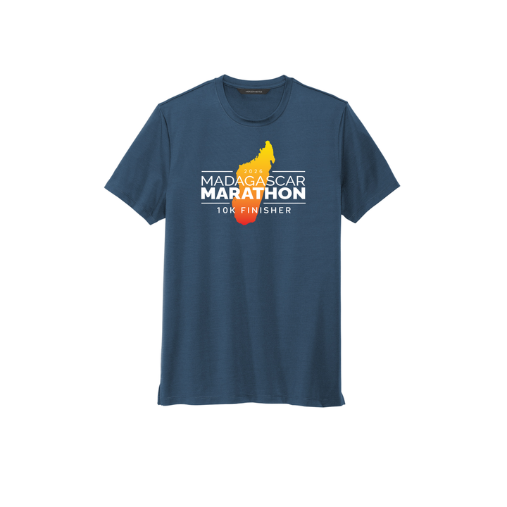 Madagascar Marathon FINISHER - Stretch Jersey Crew T-Shirt (MM1016) (Insignia Blue)