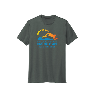 Madagascar Marathon FINISHER - Stretch Jersey Crew T-Shirt (MM1016) (Anchor Grey)