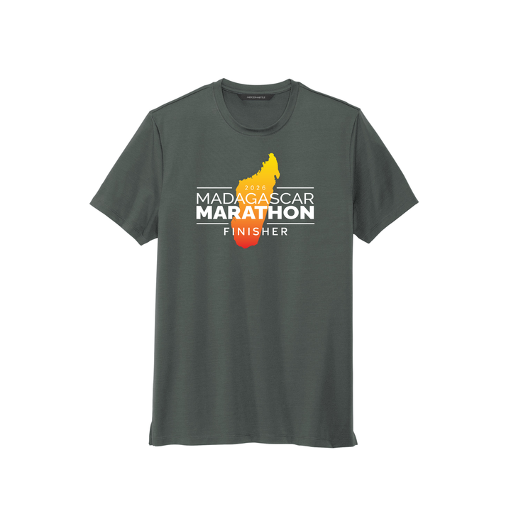 Madagascar Marathon FINISHER - Stretch Jersey Crew T-Shirt (MM1016) (Anchor Grey)