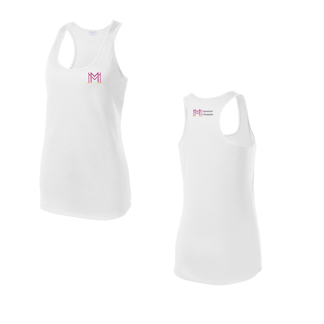 MPowered Menopause- Women's Performance Singlet- White (LST356)