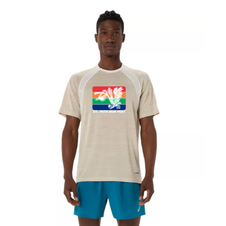 St Pete Run Fest - ASICS Men's Road SS Top Cream (2011D453)