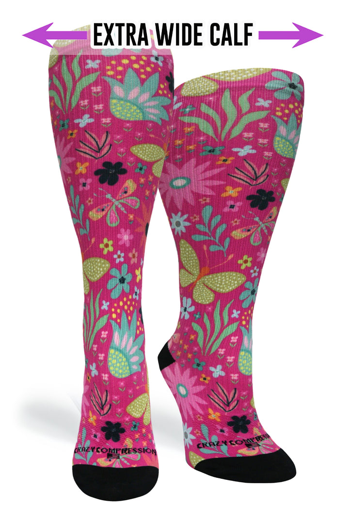 Magenta Florals - (Standard & Extra Wide)